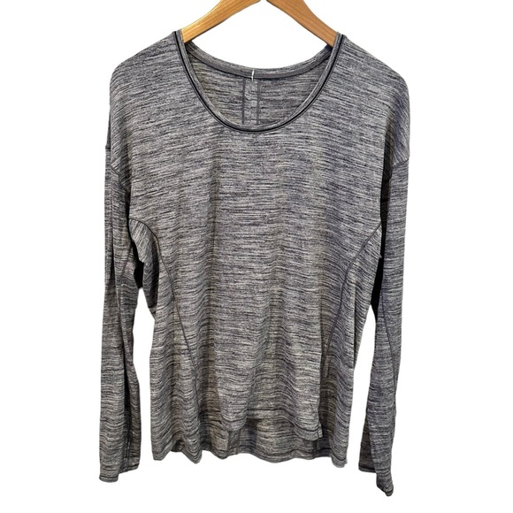 Lululemon active Gray Heathered Blend Long Sleeve shirt w/ Thumbhole no size tag - Picture 1 of 6